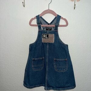 Vintage Ralph Lauren Kids Blue Denim Dress with Pockets